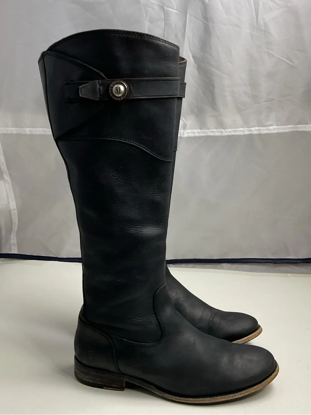 Frye 4015 Black Leather Knee High Pull On Riding Boots Women’s Size 5.5 B